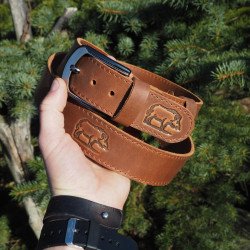 Medžiotojams, Šernas Lietuviški rankų darbo vyriški odiniai diržai Odos Guru vyriškas odinis diržas, Ilgi odiniai diržai