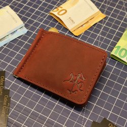 Lietuviška odinė piniginė su segtuku popierinėms kupiūroms, piniginė segtukas, setukas popierinėms kupiūroms