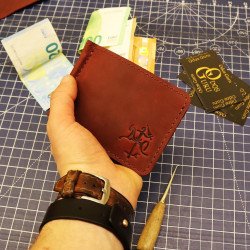 Lietuviška odinė piniginė su segtuku popierinėms kupiūroms, piniginė segtukas, setukas popierinėms kupiūroms