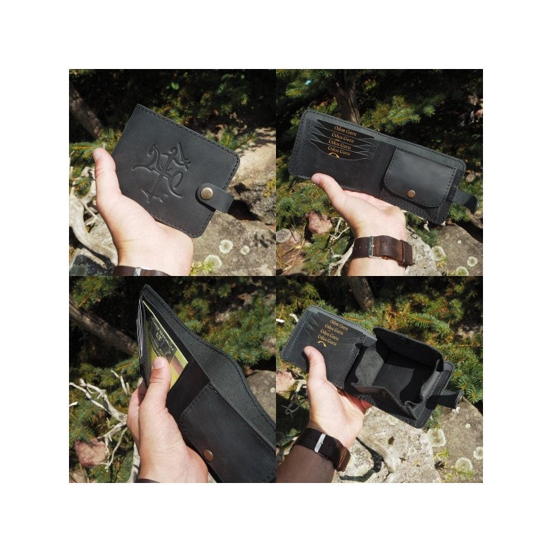 Lietuviška vyriška odinė piniginė su Vyčiu