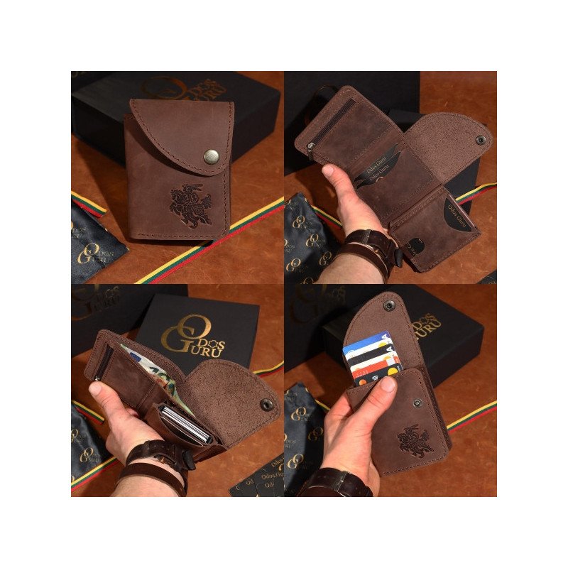 Moderni Lietuviška odinė piniginė su RFID iššokančių kortelių dėklu, su Vyčiu