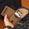 Moderni Lietuviška odinė piniginė su RFID iššokančių kortelių dėklu, su Vyčiu