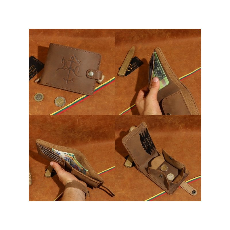 Lietuviška vyriška odinė piniginė su Vyčiu