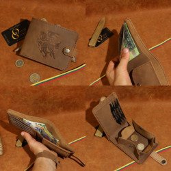 Lietuviška vyriška odinė piniginė su Vyčiu