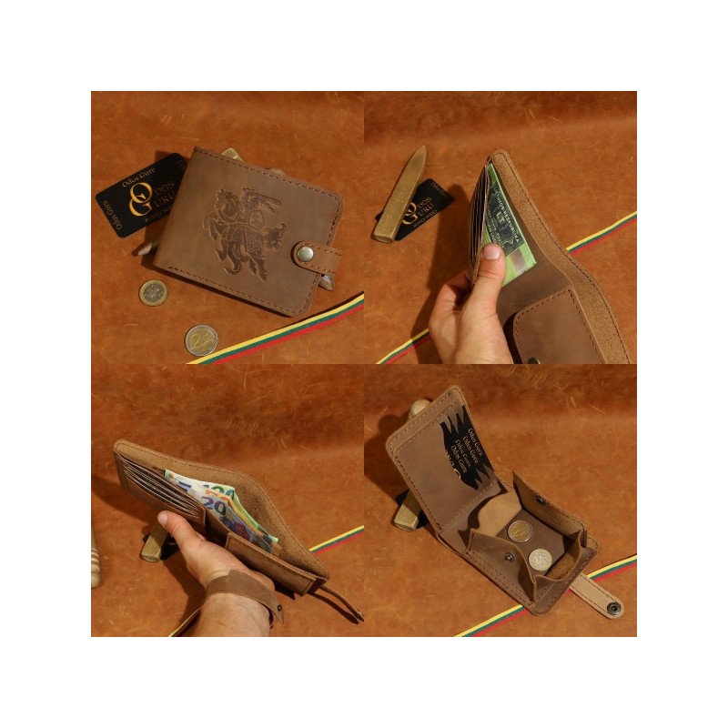 Lietuviška vyriška odinė piniginė su Vyčiu