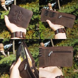 Lietuviška vyriška odinė piniginė su Vyčiu