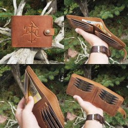 Lietuviška vyriška odinė piniginė su Vyčiu