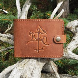 Lietuviška vyriška odinė piniginė su Vyčiu