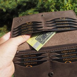 Lietuviška odinė delninė, didelė piniginė su Vyčiu