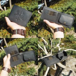 Lietuviška vyriška odinė piniginė su Vyčiu